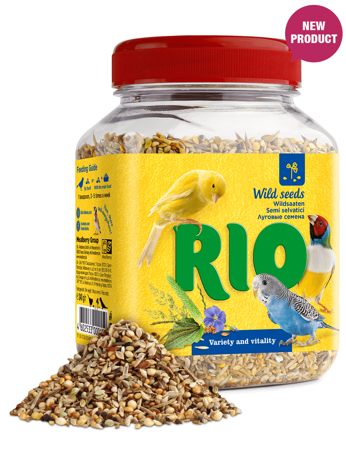 Rio mieszanka WILD, dzikie ptaki, papużki faliste, kanarki 240g